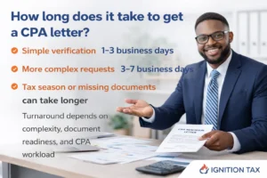 How long does it take to get a CPA letter?