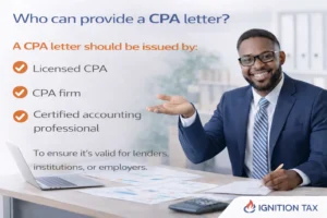 Who can provide a CPA letter?